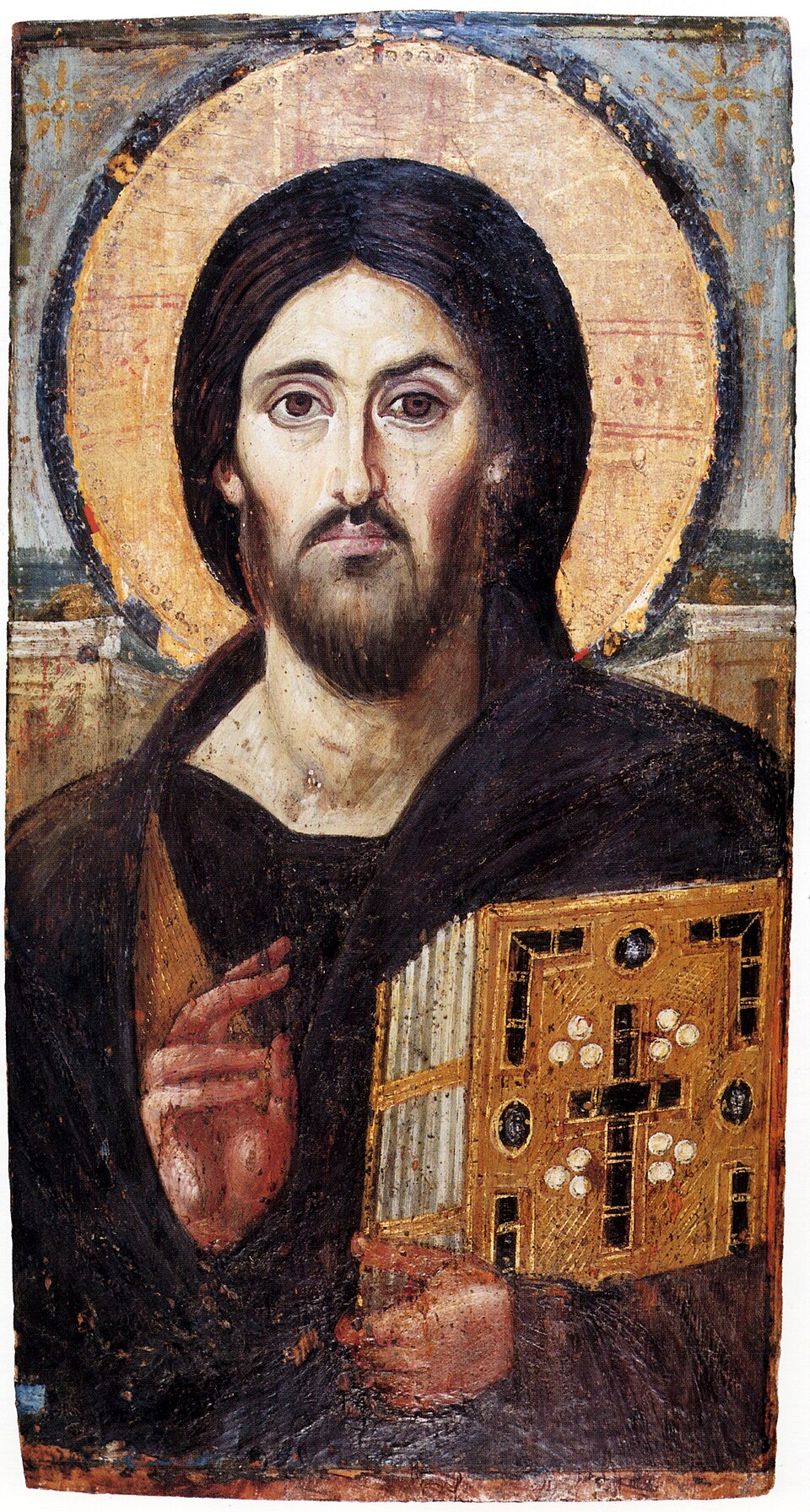 Byzantium, icon "Christ Pantocrator," Monastery of St. Catherine at Sinai, 6th cent.