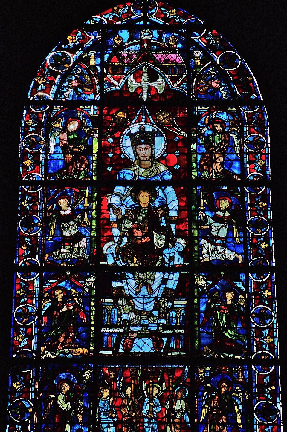 Chartres Cathedral, stained-glass window "Notre-Dame de la Belle-Verrière" (Our Lady of the Beautiful Window), c. 1180