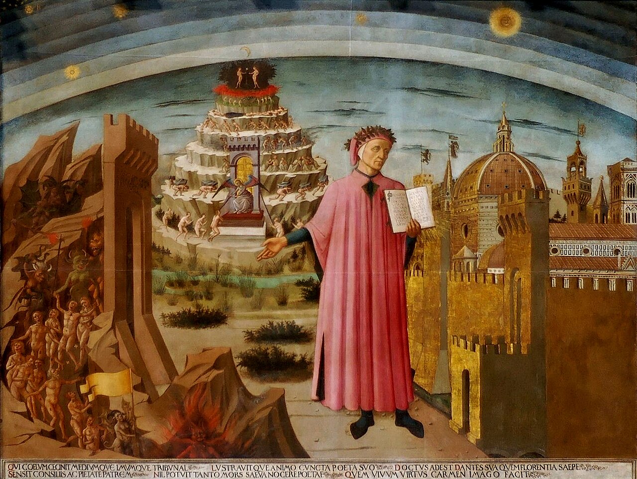 Domenico di Michelino, "Dante and the Divine Comedy" (1465), the Cathedral of Florence
