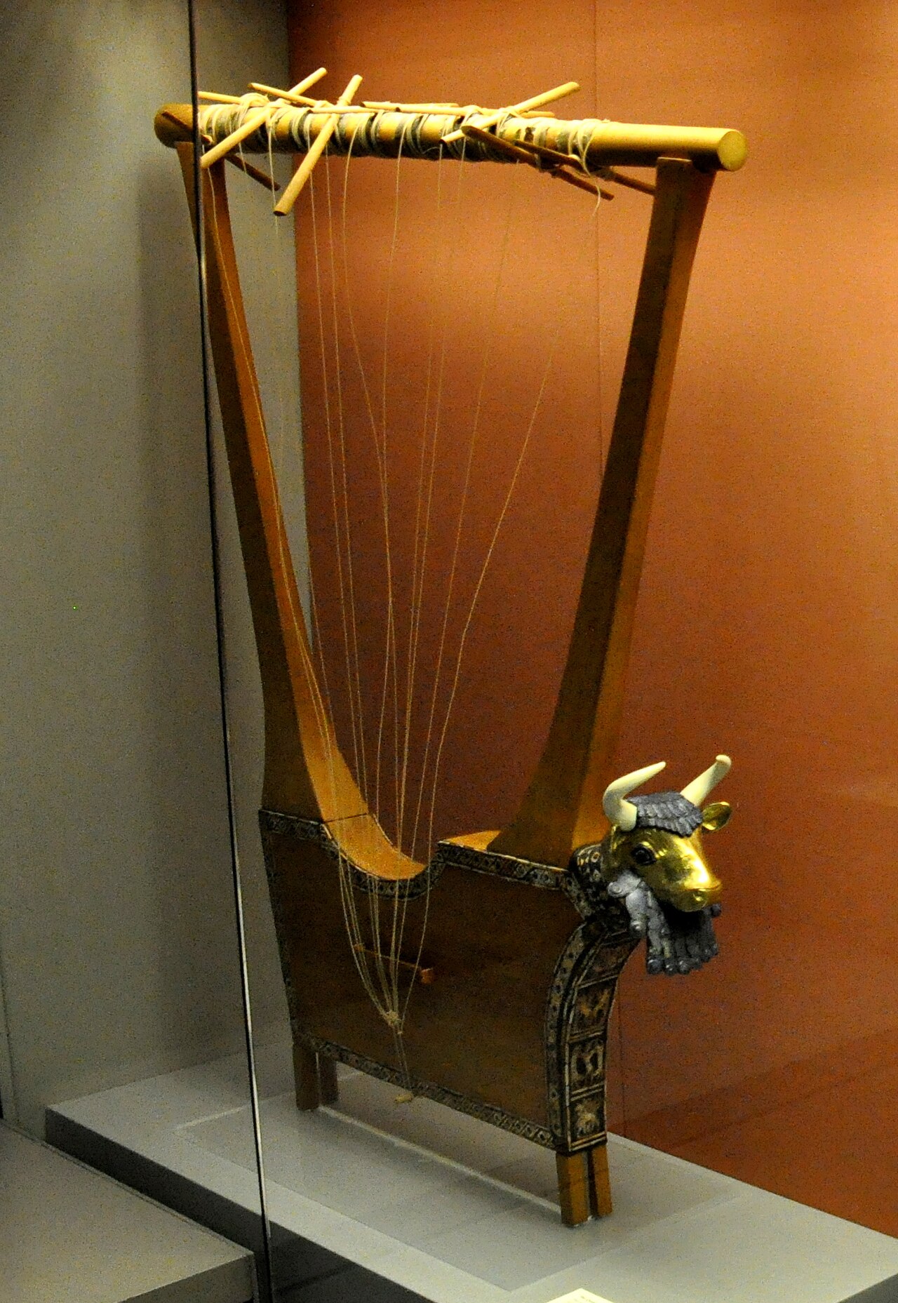 "The Queen's Lyre" from the necropolis of Ur (c. 2500 BC), the British Museum — the temple-and-palace music of the first kingdoms